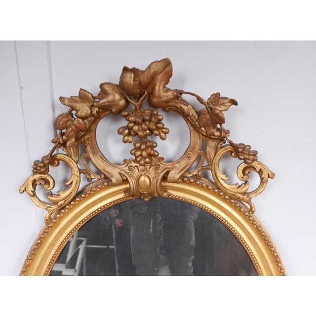 Regency Gilt Oval Mirror, 1860s For Sale - Image 5 of 9