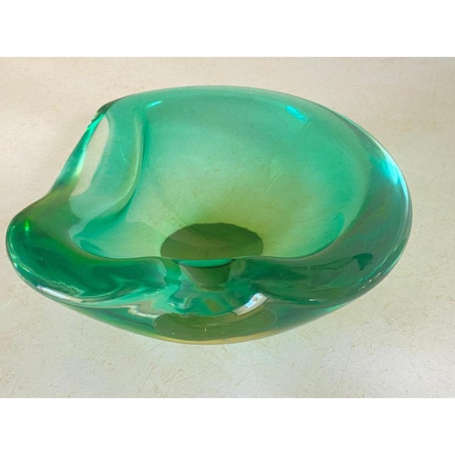 Glass Vide Poche or Ashtray in Green Murano Glass, Italy, 1970s For Sale - Image 7 of 18