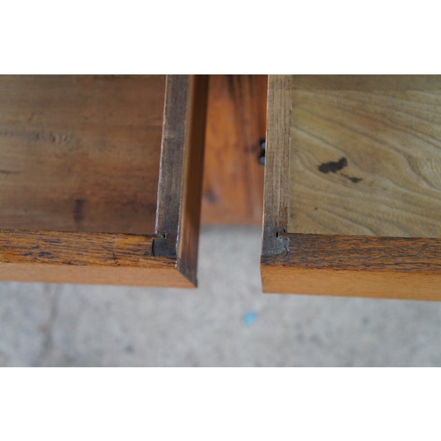 Antique Oak Stepback Farmhouse Hutch Cupboard Pie Safe Kitchen Cabinet For Sale - Image 9 of 14