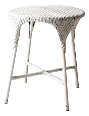Antique White Wicker Parlor Table