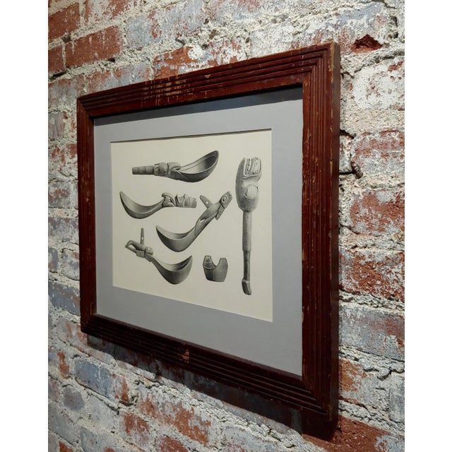 19th Century 19th Century Engraving of Inuit Antique Carved Tools For Sale - Image 5 of 7