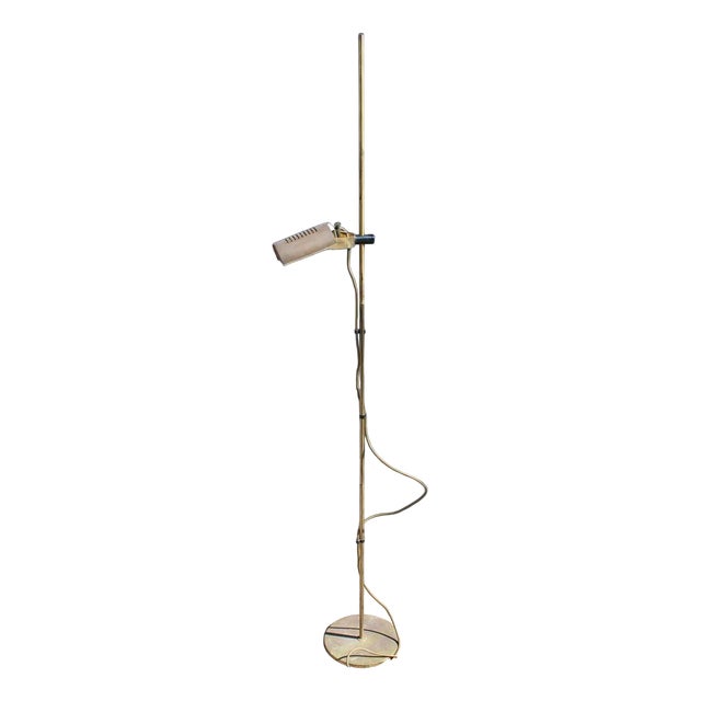Minimalist Floor Lamp in Brass, Italy, 1970s For Sale