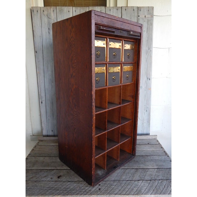 1920's Globe Tambor Door Table Top Lockable Mail Sorter Chairish