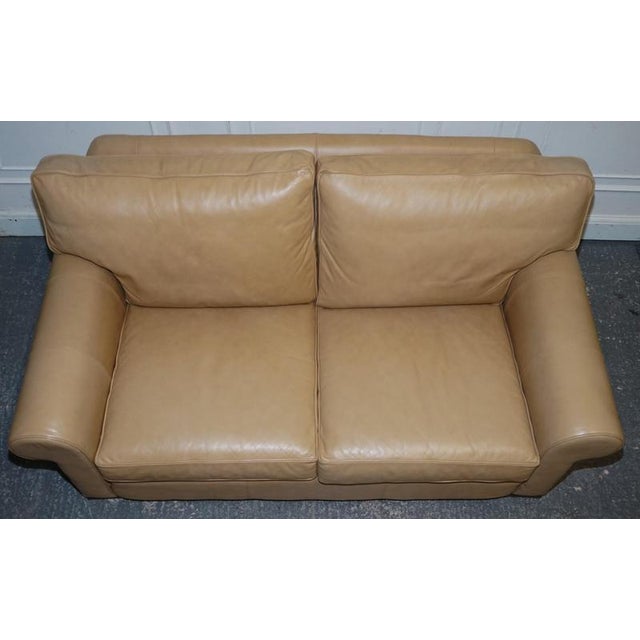Latte Brown Leather Two Seater Sofa by Multiyork England For Sale - Image 10 of 18