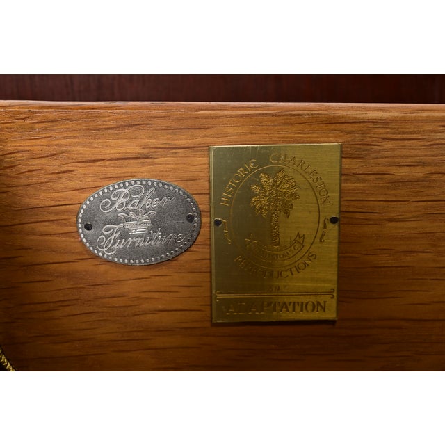 Late 20th Century Baker Furniture Historic Charleston Georgian Flame Mahogany Breakfront Sideboard or Bar Cabinet For Sale - Image 10 of 14