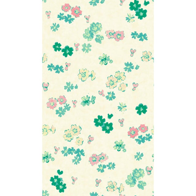 Art Deco Sample - Large Scale, Flower Field Wallpaper by Paule Marrot in Summer For Sale - Image 3 of 3