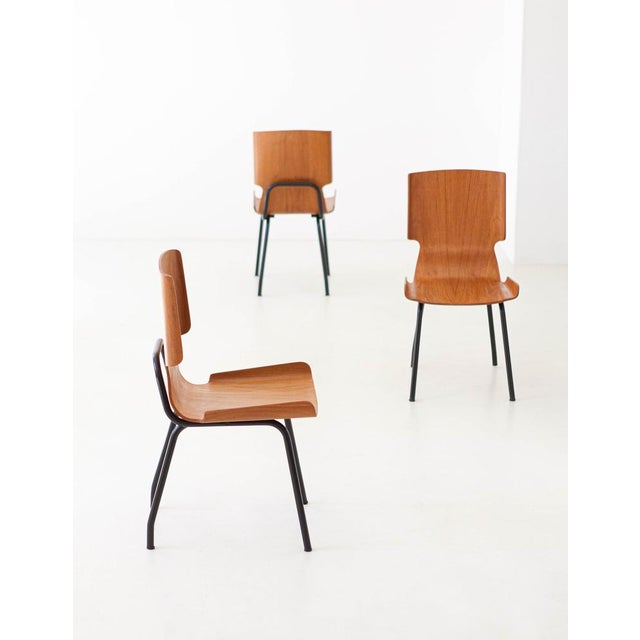Italian Chair in Teak and Iron from Societa Compensati Curvi, 1950s For Sale - Image 4 of 7