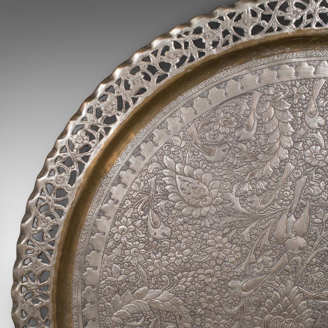 1900's Large Antique Kashmiri Serving Tray For Sale - Image 6 of 12