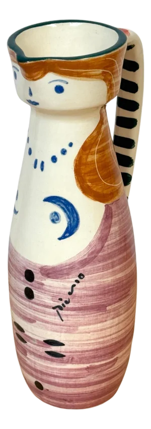 Stamped Edition Padilla Picasso Pottery Handled Portrait Vase