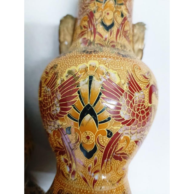 Satsuma Vases, Set of 2 For Sale - Image 4 of 7