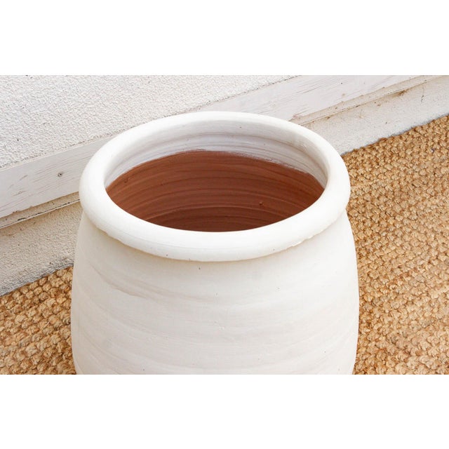 Mediterranean 19" Dm Chalk White Mediterranean Urn Planter For Sale - Image 3 of 8