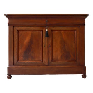 19th C French Louis Philippe Walnut Two Door Buffet, Sideboard, Enfilade For Sale