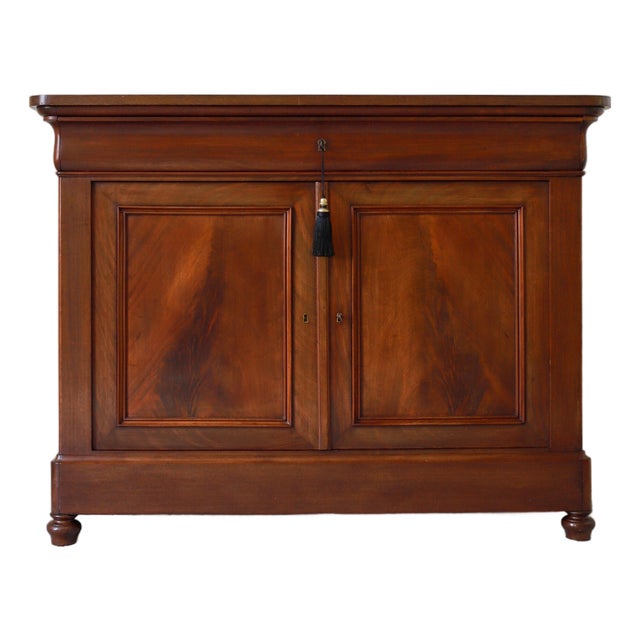 19th C French Louis Philippe Walnut Two Door Buffet, Sideboard, Enfilade For Sale