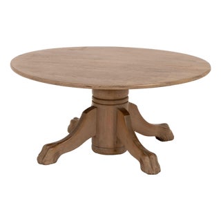 American Oak Circular Top Coffee Table For Sale