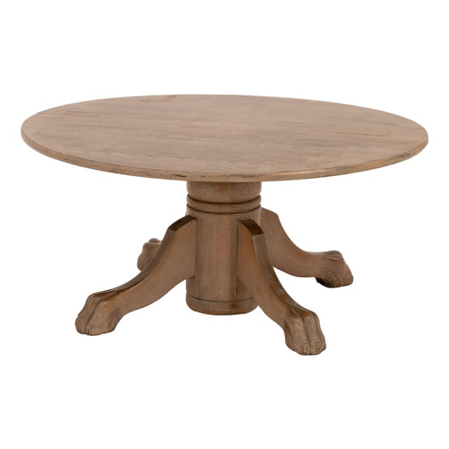 American Oak Circular Top Coffee Table For Sale
