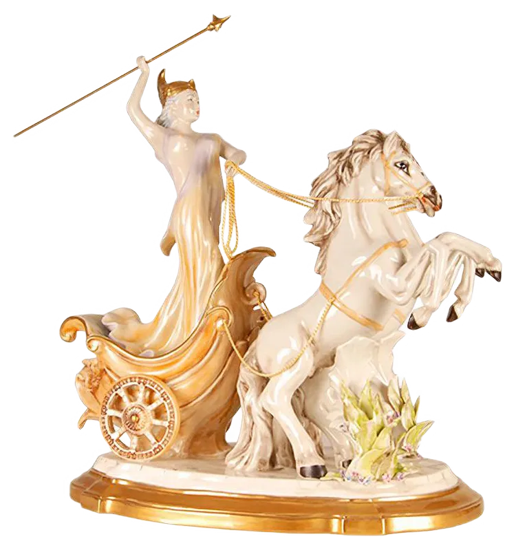 Mid-Century Italian Porcelain Sculpture of Diana the Huntress by
