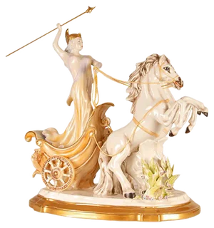 Mid-Century Italian Porcelain Sculpture of Diana the Huntress by Cesare Villari for Capodimonte