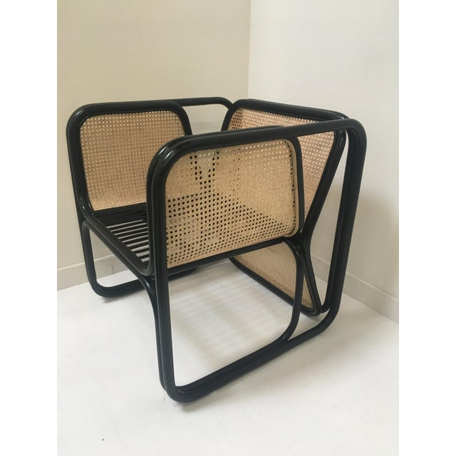 Large Rattan Armchair with Cane Back and Seat For Sale - Image 16 of 16