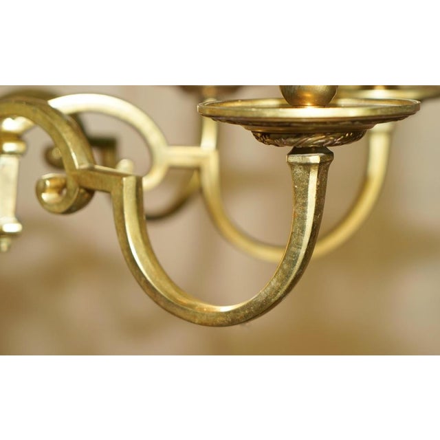Antique French Rococo Gold Gilt Brass Eight-Branch Cherub Chandelier, 1900s For Sale - Image 14 of 18