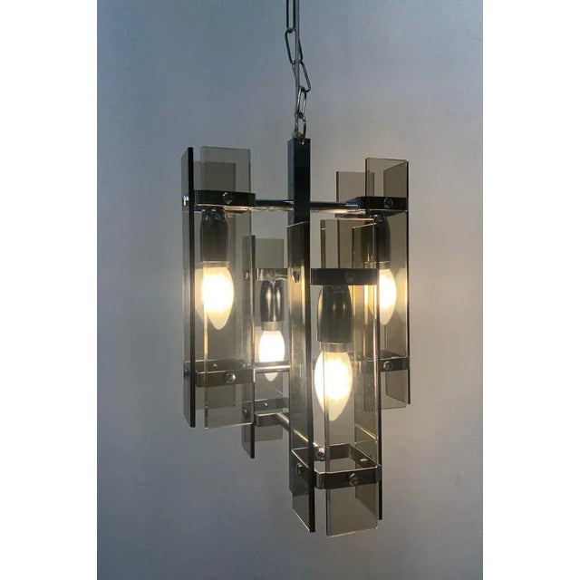 Glass Ceiling Light from Veca, Italy, 1970s For Sale - Image 4 of 6