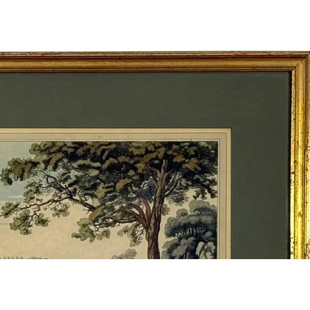 Antique 1793 Joseph Farington River Thames Hand-Colored Aquatint Walton Bridge Boydell For Sale - Image 9 of 13