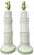A striking pair of vintage faux bamboo plaster table lamps finished in soft ivory with celadon green accents. These...