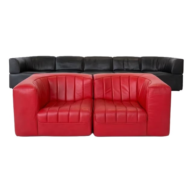 Novemila 9000 Sofa in Leather by Tito Agnoli for Arflex, Set of 2 For Sale