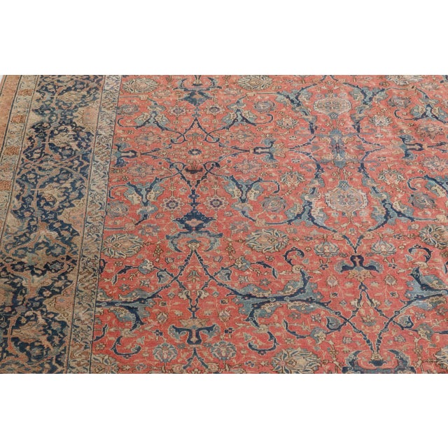 Authentic Persian Tabriz Pink Handmade Wool Rug For Sale - Image 4 of 8