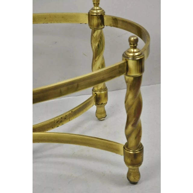 Metal Vintage Hollywood Regency Mastercraft Style Brass Spiral Twist Oval Coffee Table Base For Sale - Image 7 of 12