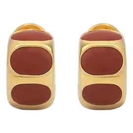 Red Jasper Huggies, A Pair For Sale