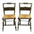 Late 19th Century Antique Hitchcock Black and Gold Harvest Stencil Rush Side Chairs - a Pair For Sale