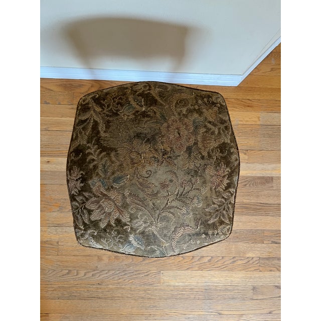 1890's Baroque Floral Fabric Seat For Sale - Image 4 of 9