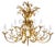 Hollywood Regency Wheat Floral Bouquet Gilt Iron Chandelier by Hans Kögl, 1970s For Sale