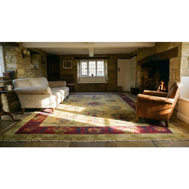 1920s Chinese Art Deco Carpet ( 8'9" x 11'6" - 267 x 351 ) For Sale - Image 9 of 10
