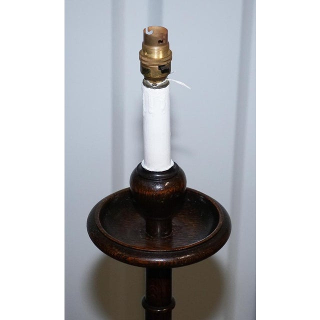 Scottish Victorian Floor Lamp in Oak For Sale - Image 6 of 12