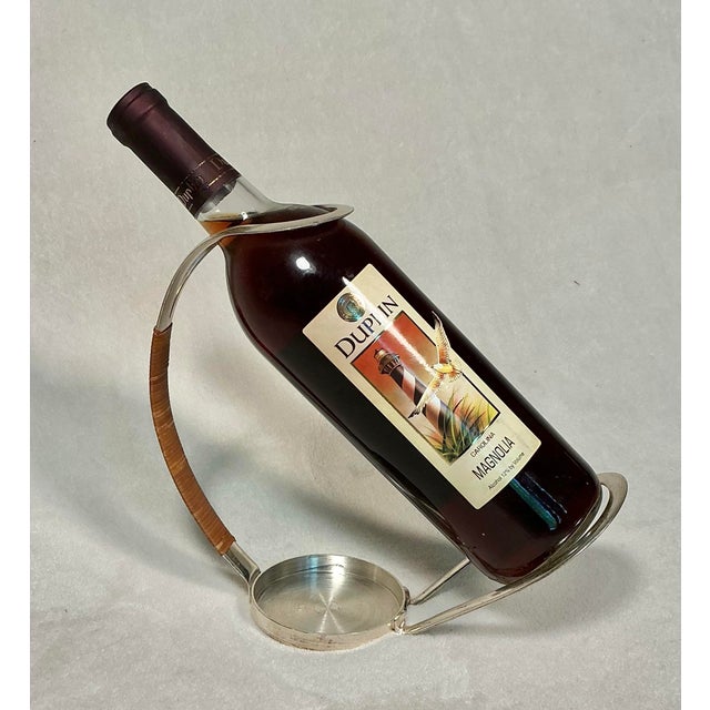 Vintage Silver-Plated Wine Bottle Holder/Caddy by Eisenberg Lozano Germany, Circa 1960s For Sale - Image 11 of 12