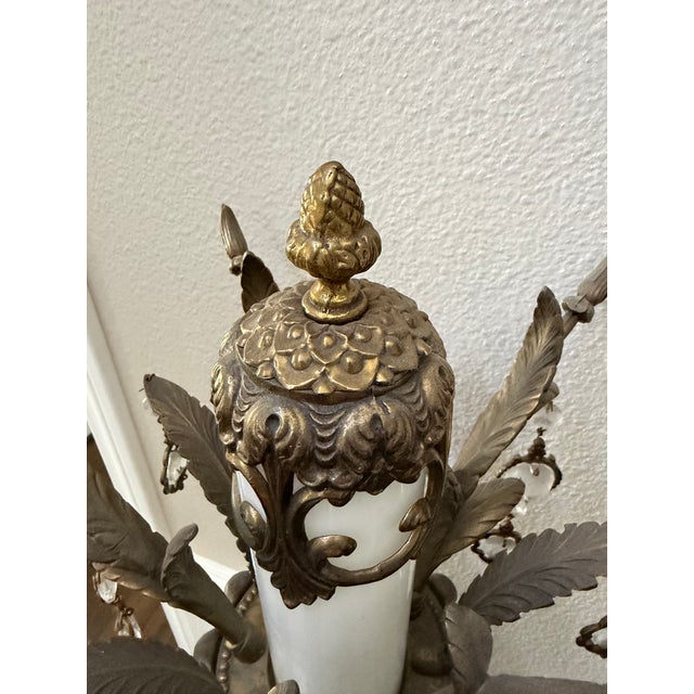 Vintage Table Lamps With Crystal Antique Gold For Sale - Image 11 of 17