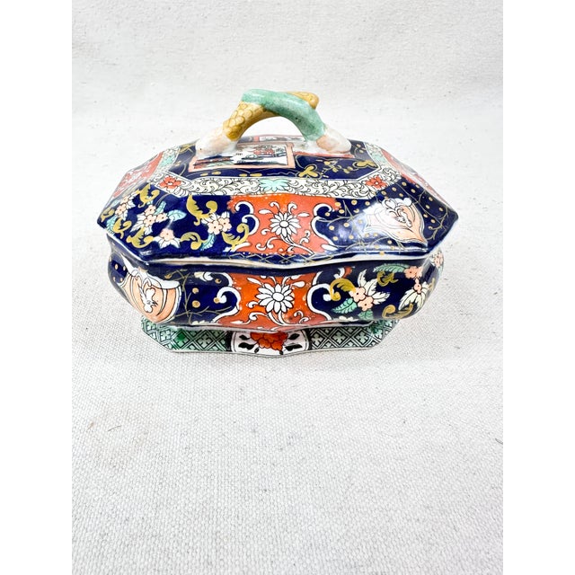 Coalport Porcelain Antique Regency Coalport Imari Porcelain Covered Trinket Box - Pattern 430 For Sale - Image 4 of 13