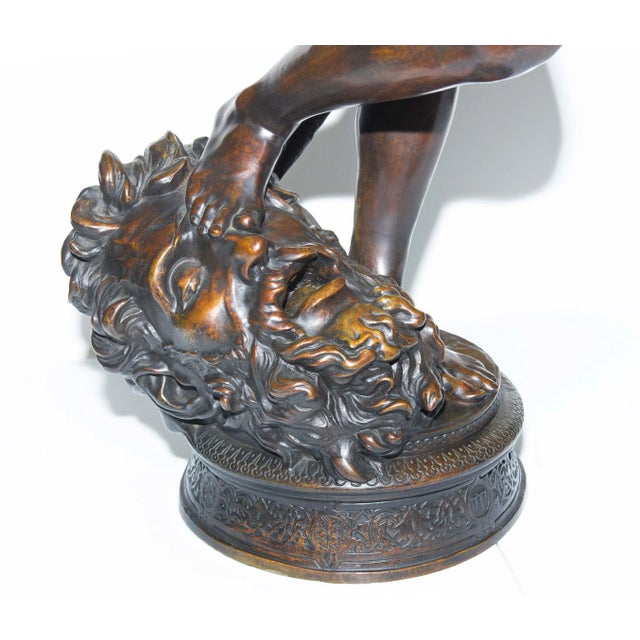Large French Bronze Sculpture of David and Goliath by Antonin Mercié 42