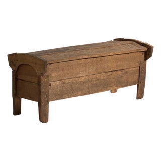 Antique Primitive Storage Bench in Wood, Central Europe, 1850 For Sale
