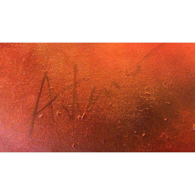 The work is entitled 'Scorci d'infinito red border n.5' and is part of the 'Scorci di infinito' series measuring 80 × 60...