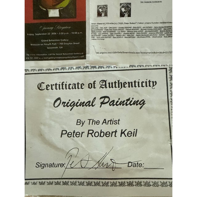 Paint Peter Keil Original Abstract Black and White Portrait Painting For Sale - Image 7 of 7