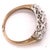 2010s 10 Karat Two-Tone Yellow and White Gold Crescent Ring With Five Diamonds For Sale - Image 5 of 12
