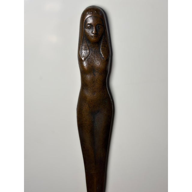 Art Deco Female Nude Letter Opener in Bronze, 1920s For Sale - Image 3 of 8