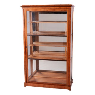 Antique Biedermeier Display Cabinet in Spruce, 1830s For Sale