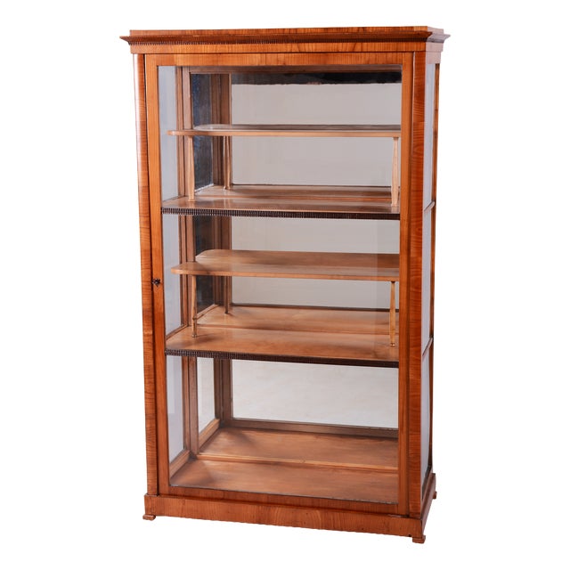 Antique Biedermeier Display Cabinet in Spruce, 1830s For Sale