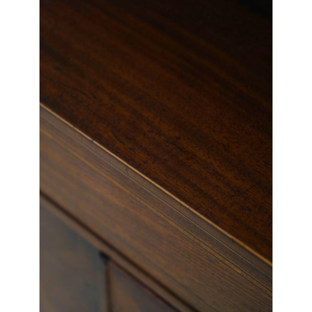 Vintage Regency Style 3 Tier Inlaid Mahogany Cabinet For Sale - Image 17 of 18