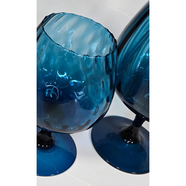 Deepest Aquamarine Vases- Set of Two For Sale - Image 9 of 16
