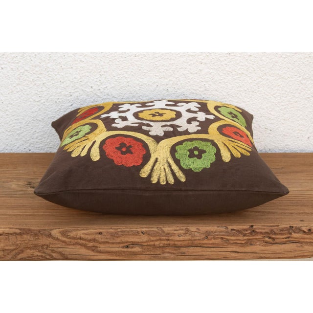 Radiating Floral Suzani Pillow Cover For Sale In Los Angeles - Image 6 of 8