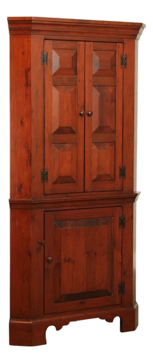 Custom Quality Early American Style Pine Corner Cabinet